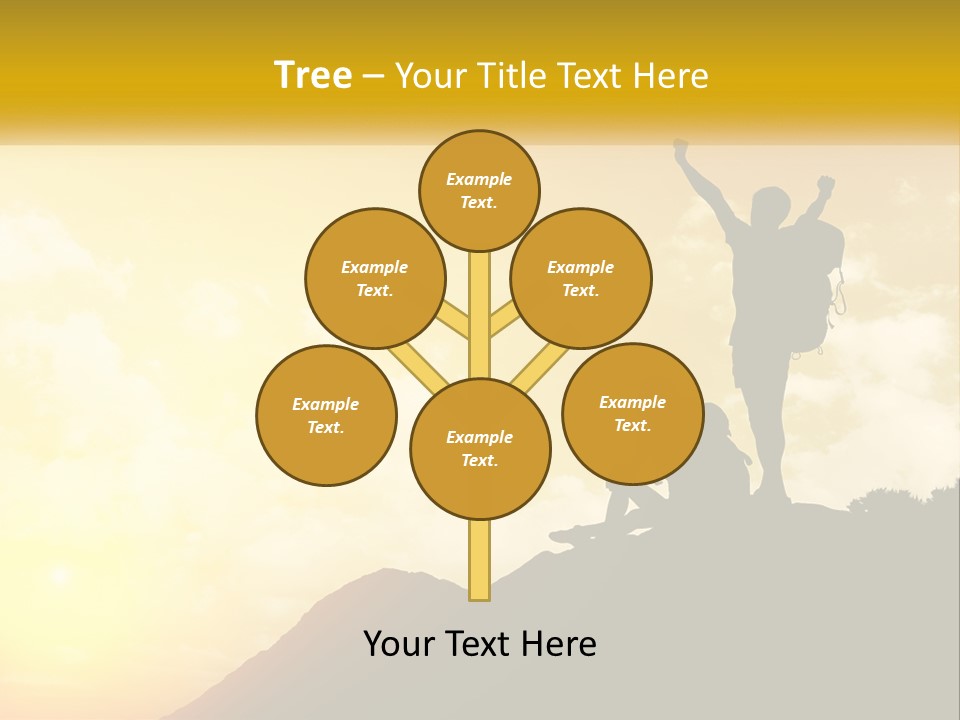 A Person On Top Of A Hill With A Backpack PowerPoint Template