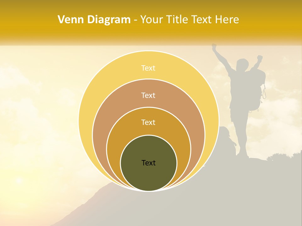 A Person On Top Of A Hill With A Backpack PowerPoint Template