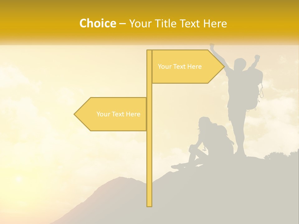 A Person On Top Of A Hill With A Backpack PowerPoint Template
