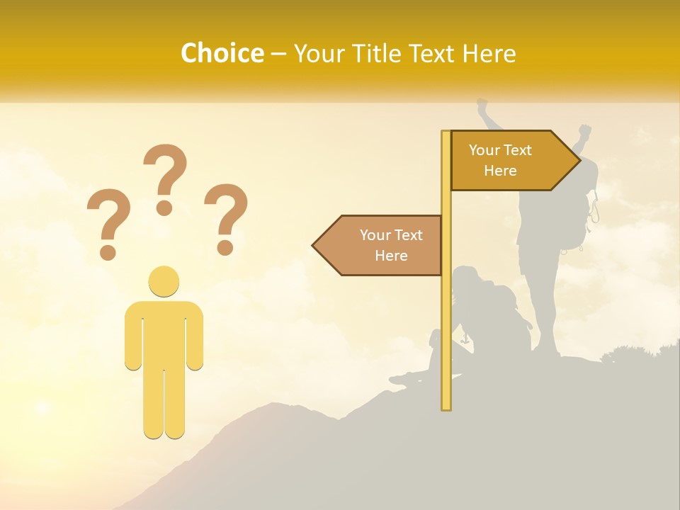 A Person On Top Of A Hill With A Backpack PowerPoint Template