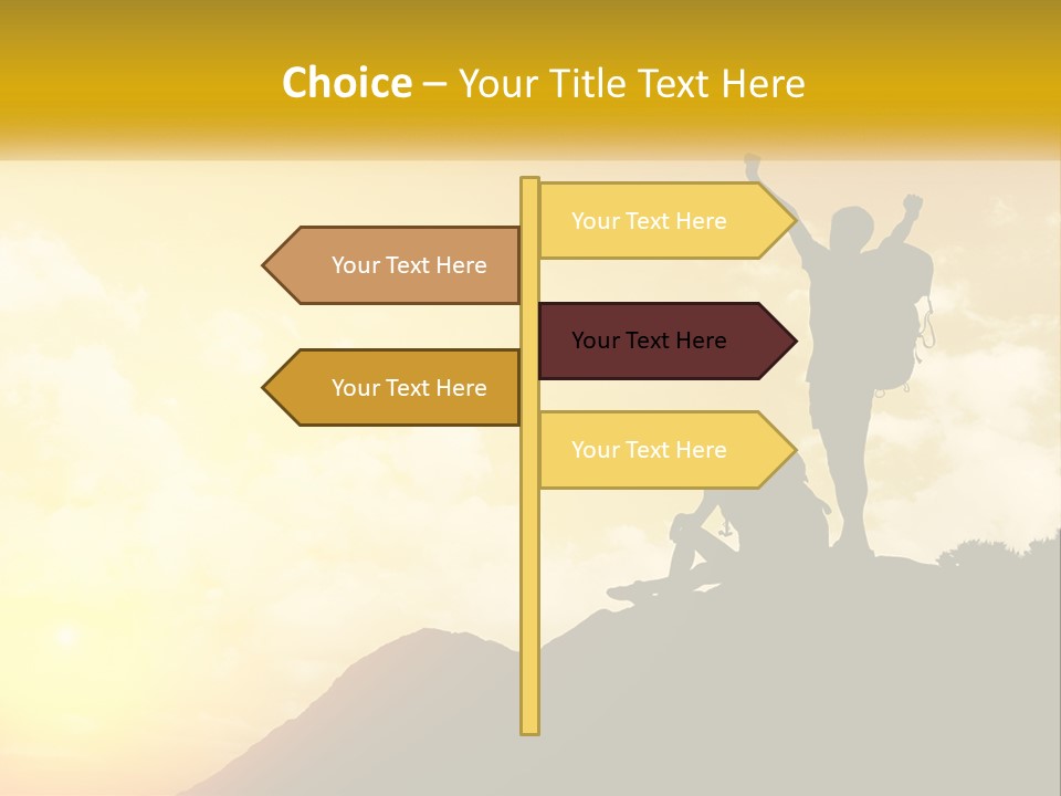 A Person On Top Of A Hill With A Backpack PowerPoint Template