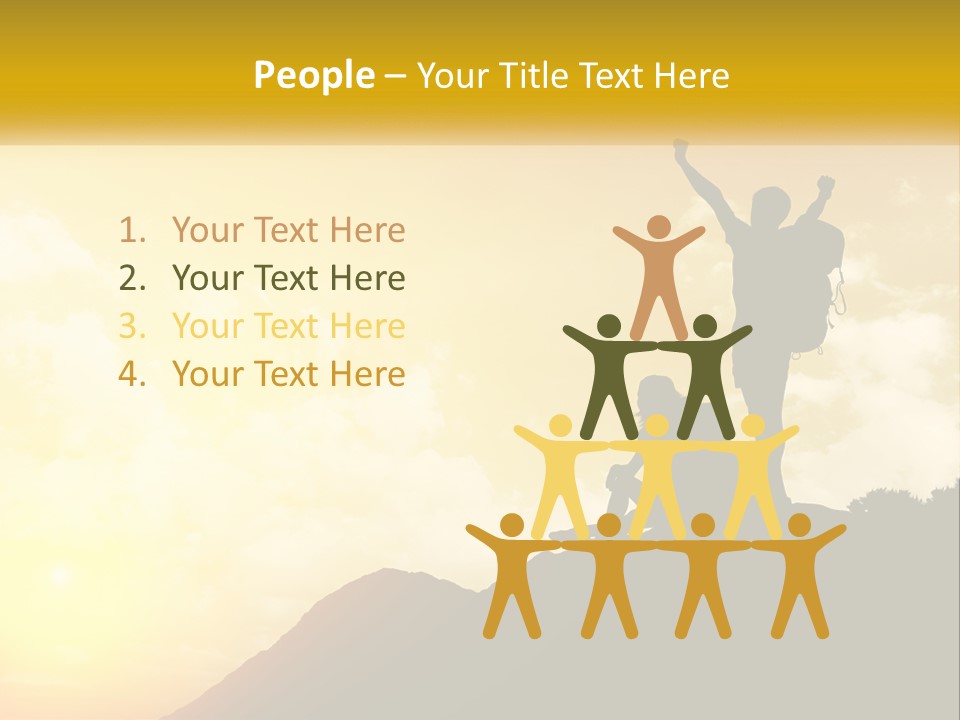 A Person On Top Of A Hill With A Backpack PowerPoint Template