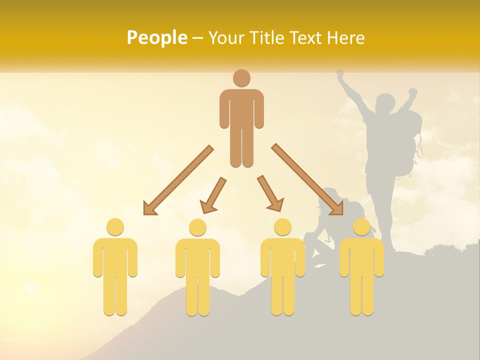 A Person On Top Of A Hill With A Backpack PowerPoint Template