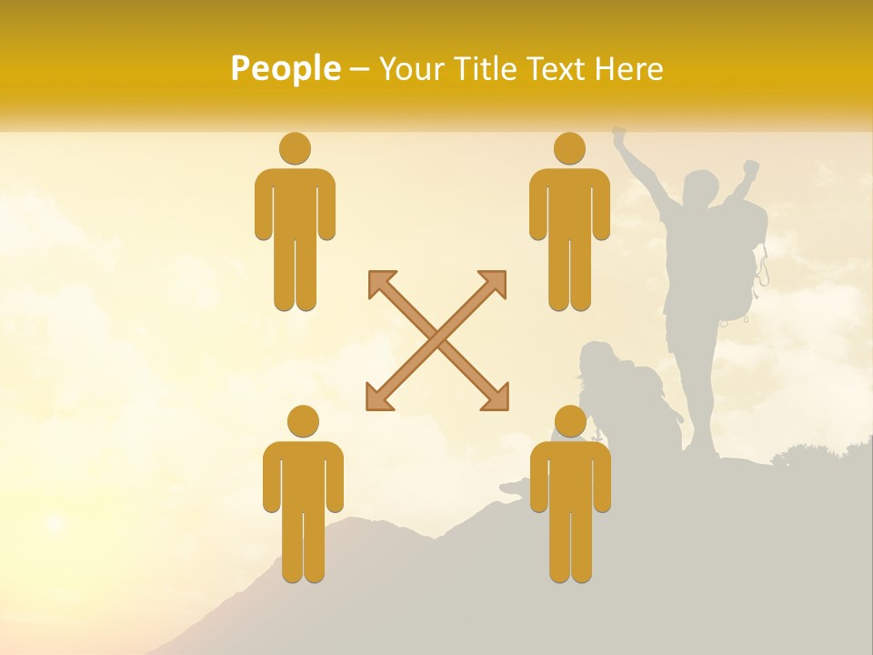 A Person On Top Of A Hill With A Backpack PowerPoint Template
