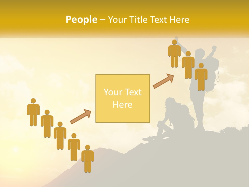 A Person On Top Of A Hill With A Backpack PowerPoint Template
