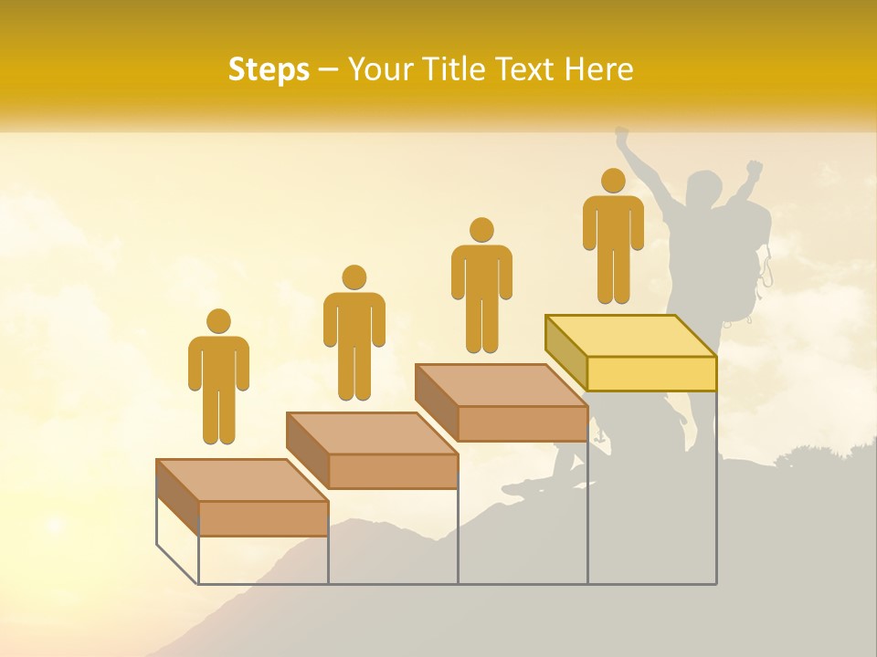 A Person On Top Of A Hill With A Backpack PowerPoint Template