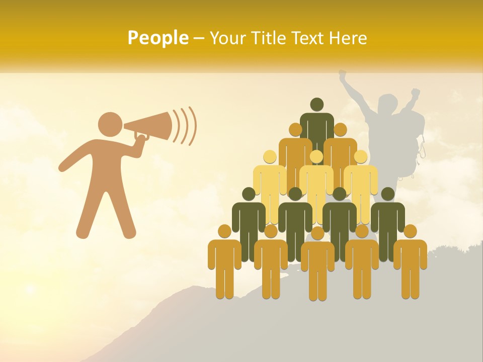 A Person On Top Of A Hill With A Backpack PowerPoint Template