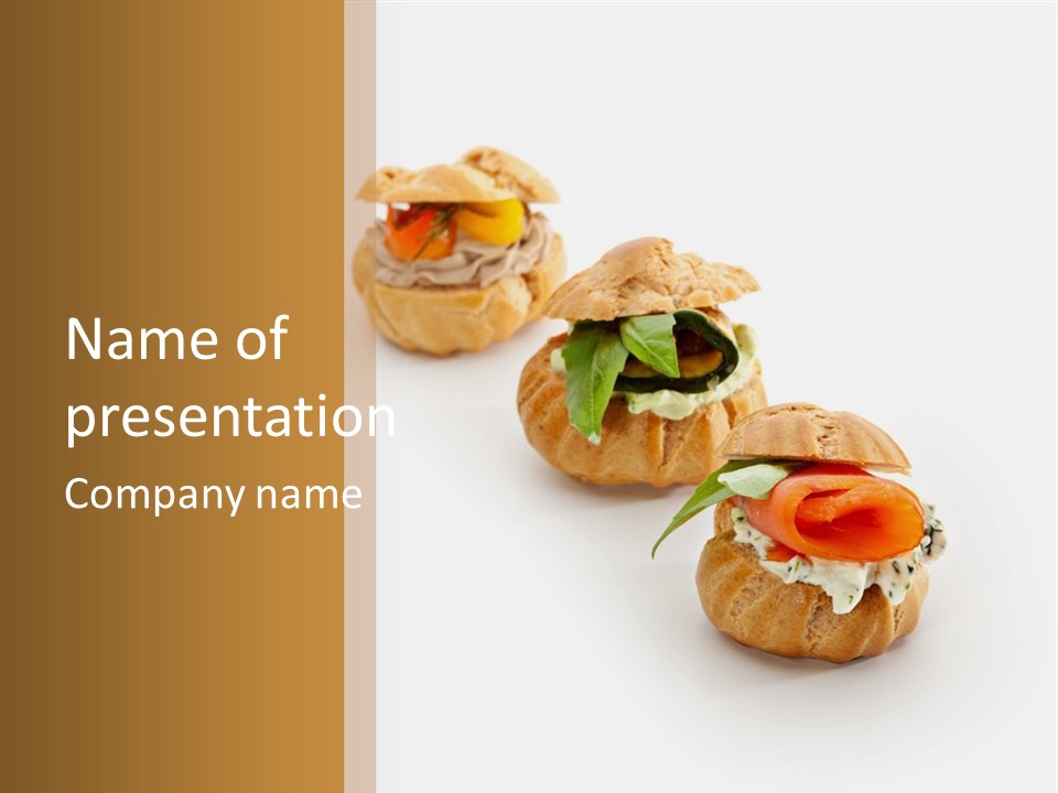 A Slider With A Sandwich On Top Of It PowerPoint Template
