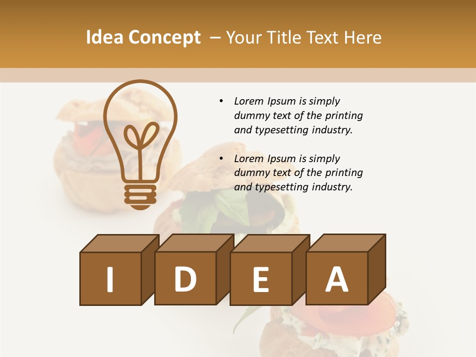 A Slider With A Sandwich On Top Of It PowerPoint Template