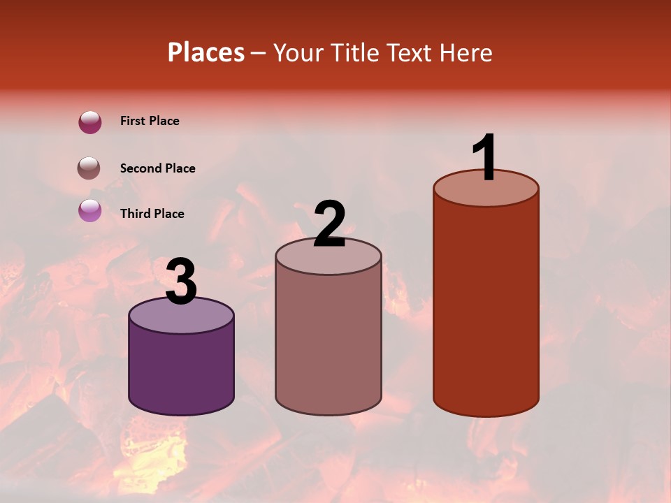 A Close Up Of A Fire With Rocks In It PowerPoint Template