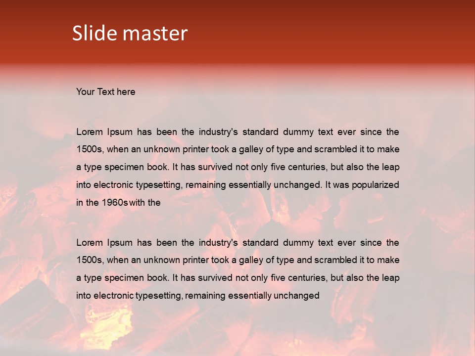 A Close Up Of A Fire With Rocks In It PowerPoint Template