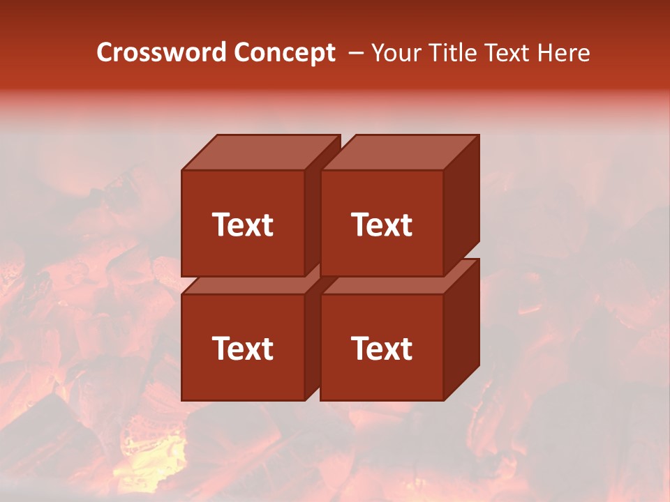 A Close Up Of A Fire With Rocks In It PowerPoint Template