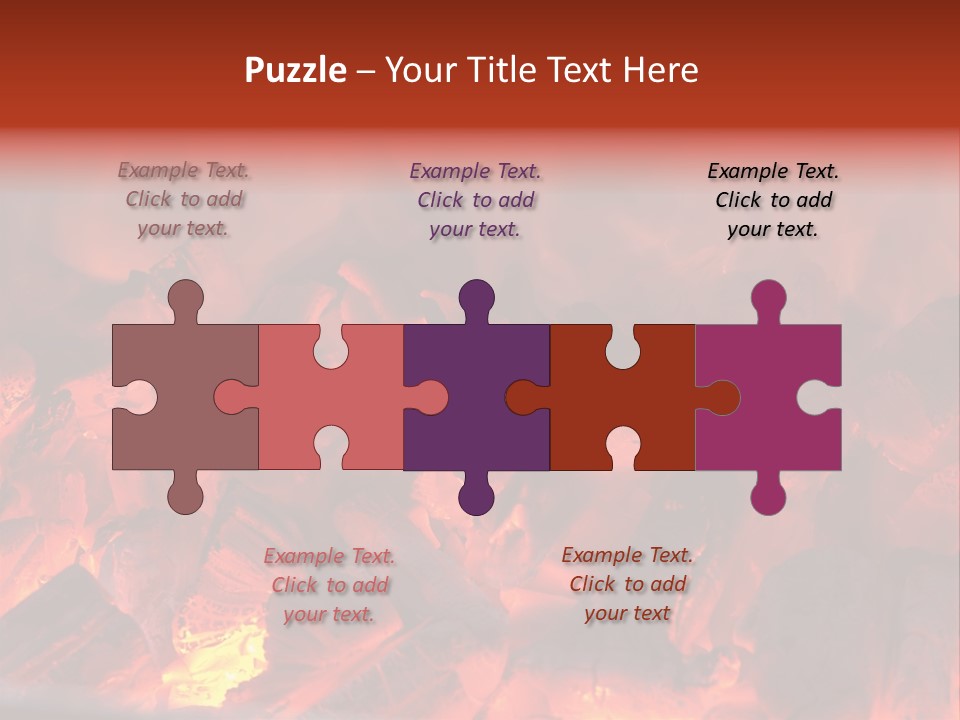 A Close Up Of A Fire With Rocks In It PowerPoint Template