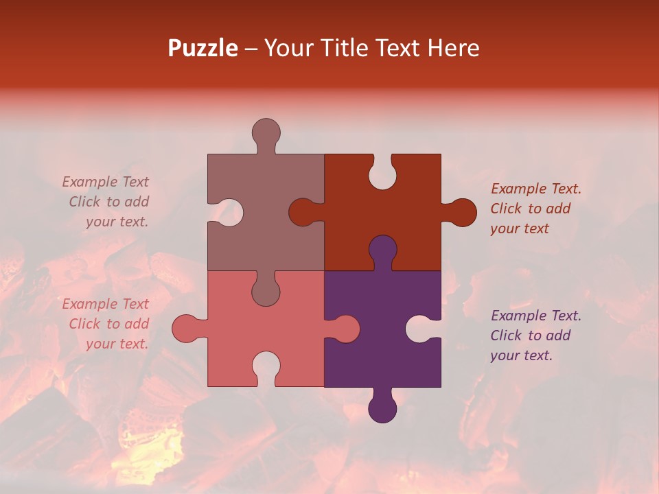 A Close Up Of A Fire With Rocks In It PowerPoint Template