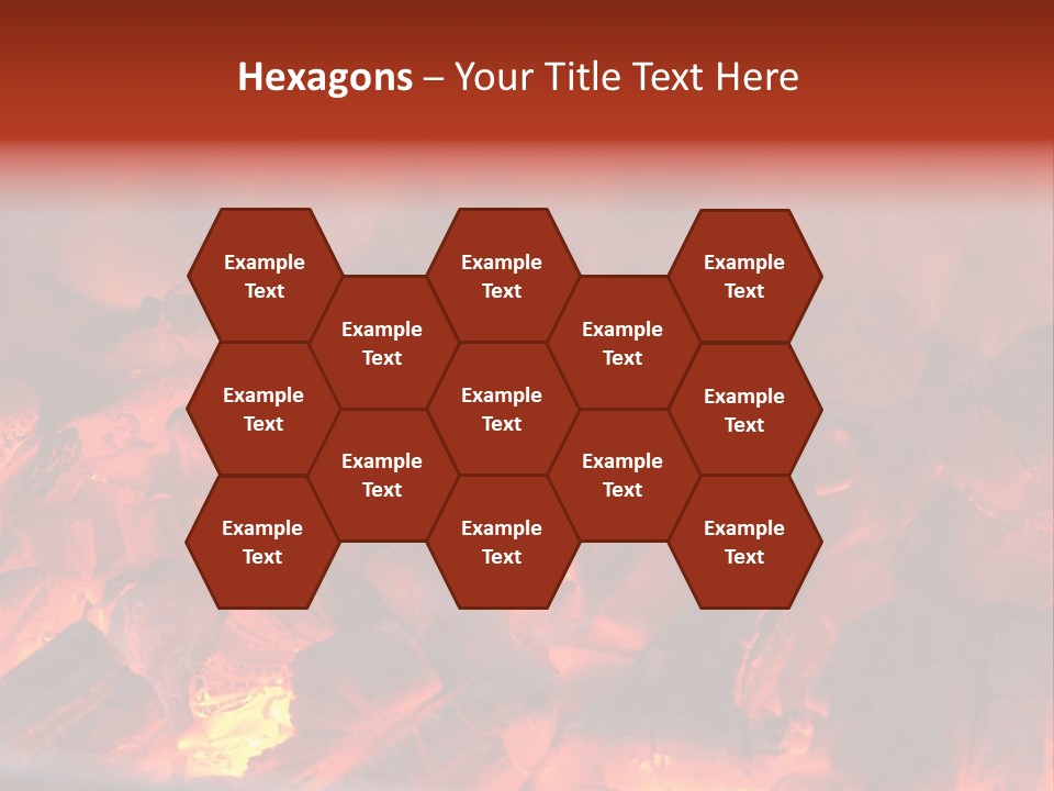 A Close Up Of A Fire With Rocks In It PowerPoint Template