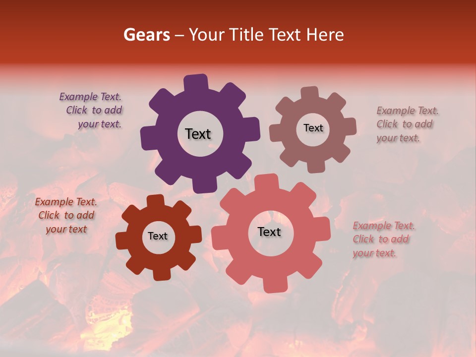 A Close Up Of A Fire With Rocks In It PowerPoint Template