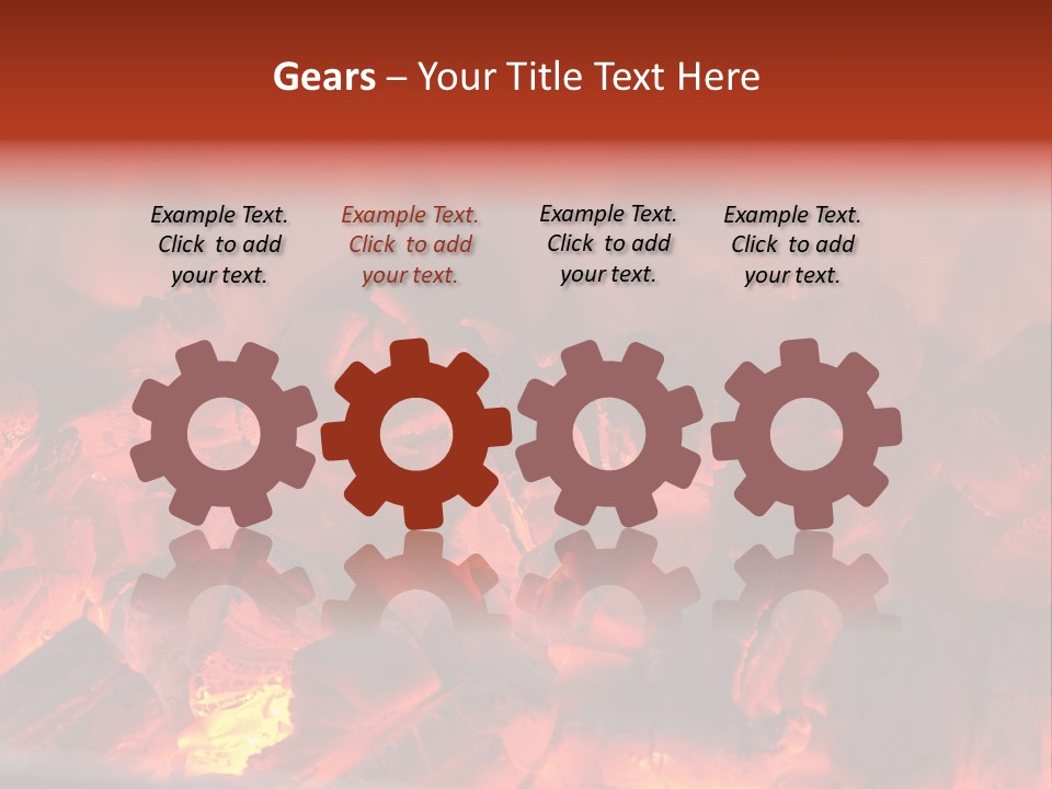 A Close Up Of A Fire With Rocks In It PowerPoint Template