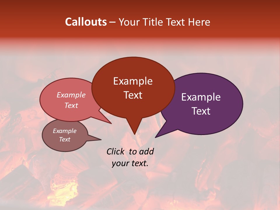 A Close Up Of A Fire With Rocks In It PowerPoint Template