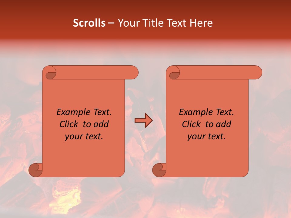 A Close Up Of A Fire With Rocks In It PowerPoint Template