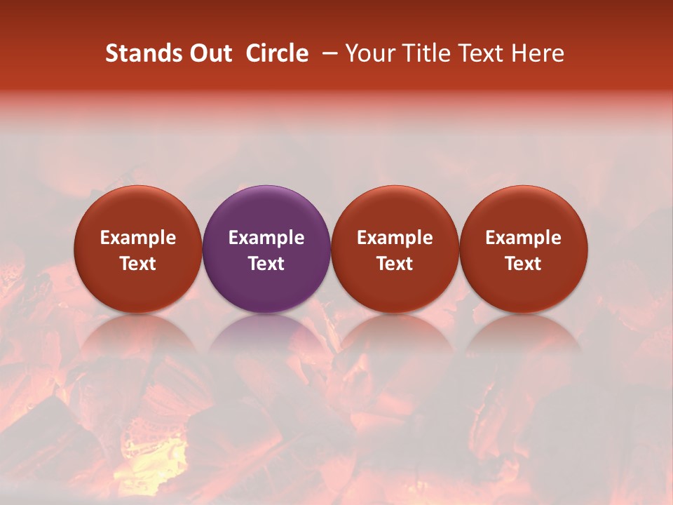A Close Up Of A Fire With Rocks In It PowerPoint Template