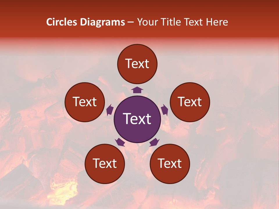 A Close Up Of A Fire With Rocks In It PowerPoint Template