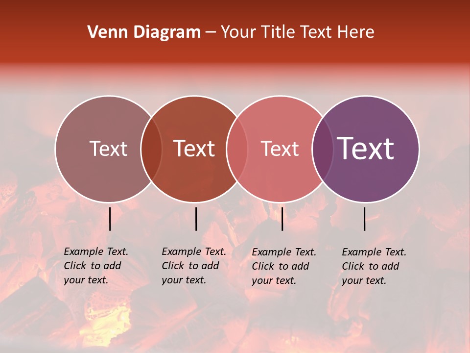 A Close Up Of A Fire With Rocks In It PowerPoint Template