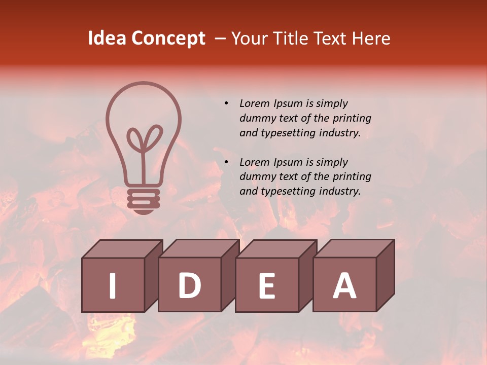 A Close Up Of A Fire With Rocks In It PowerPoint Template