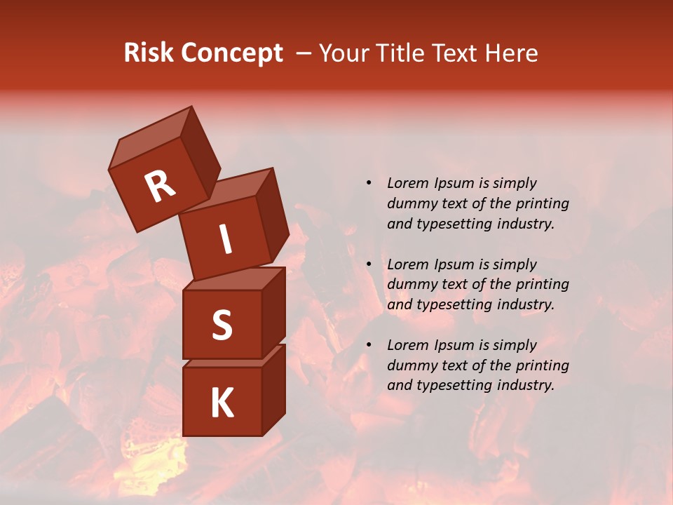 A Close Up Of A Fire With Rocks In It PowerPoint Template