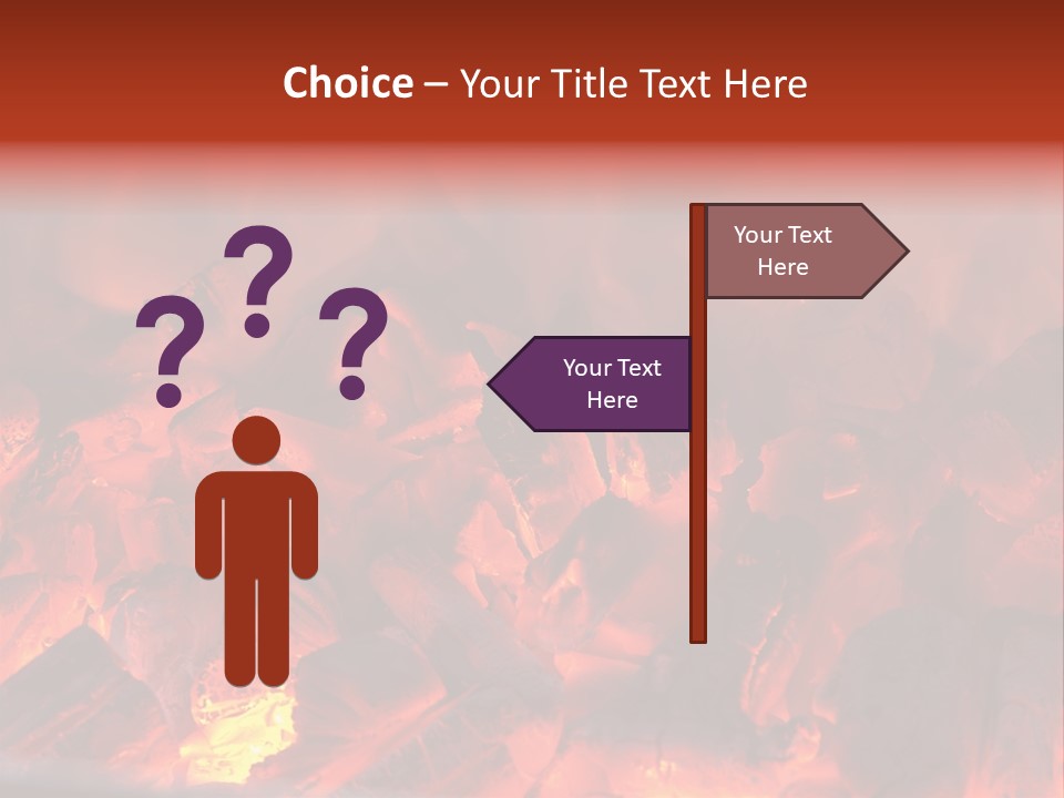 A Close Up Of A Fire With Rocks In It PowerPoint Template
