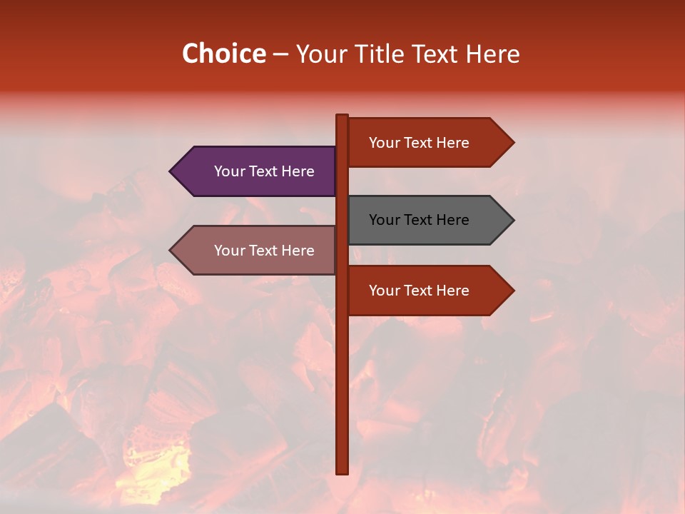 A Close Up Of A Fire With Rocks In It PowerPoint Template