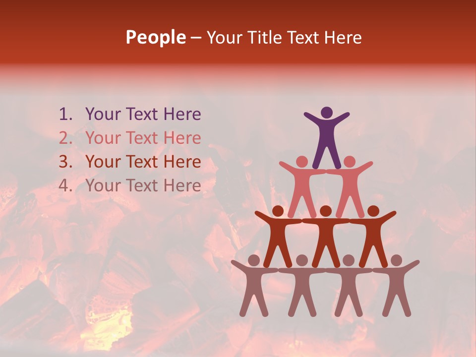 A Close Up Of A Fire With Rocks In It PowerPoint Template