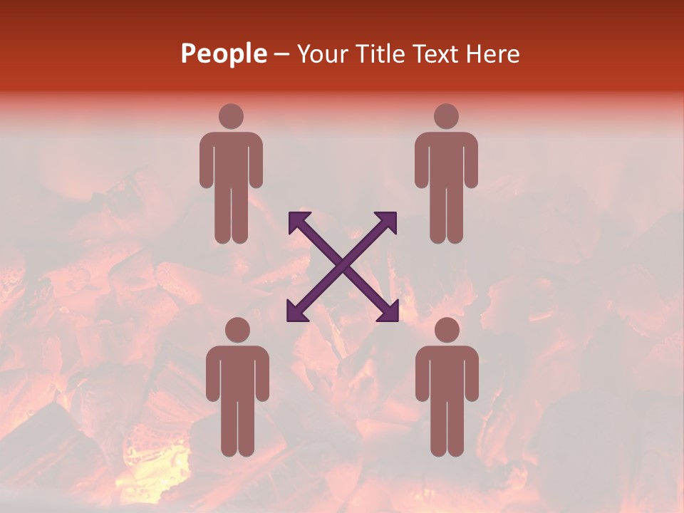 A Close Up Of A Fire With Rocks In It PowerPoint Template