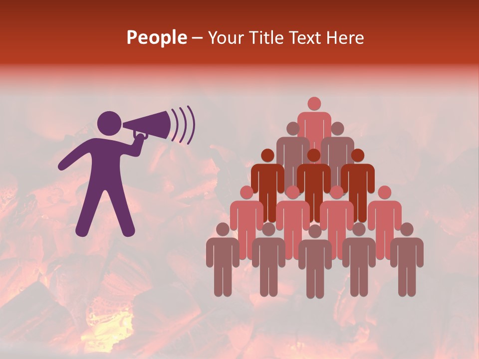 A Close Up Of A Fire With Rocks In It PowerPoint Template