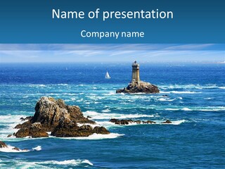 A Lighthouse In The Middle Of A Body Of Water PowerPoint Template