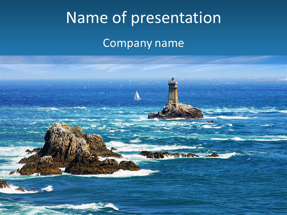 A Lighthouse In The Middle Of A Body Of Water PowerPoint Template