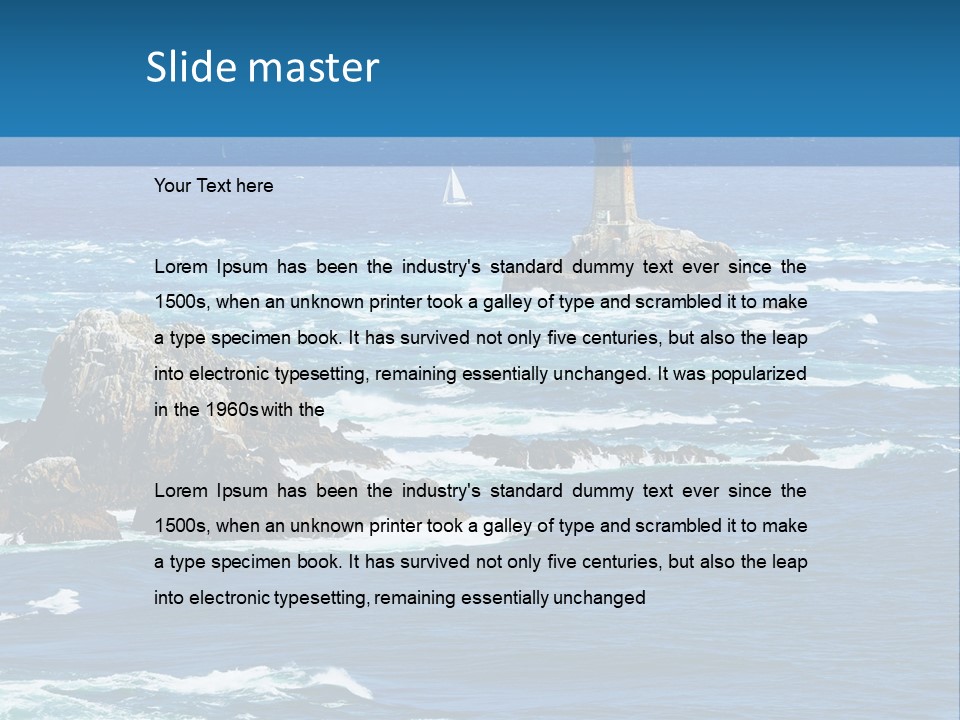 A Lighthouse In The Middle Of A Body Of Water PowerPoint Template