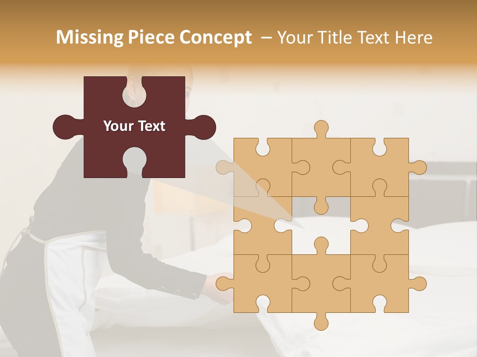 A Woman Is Sitting On A Bed And Smiling PowerPoint Template