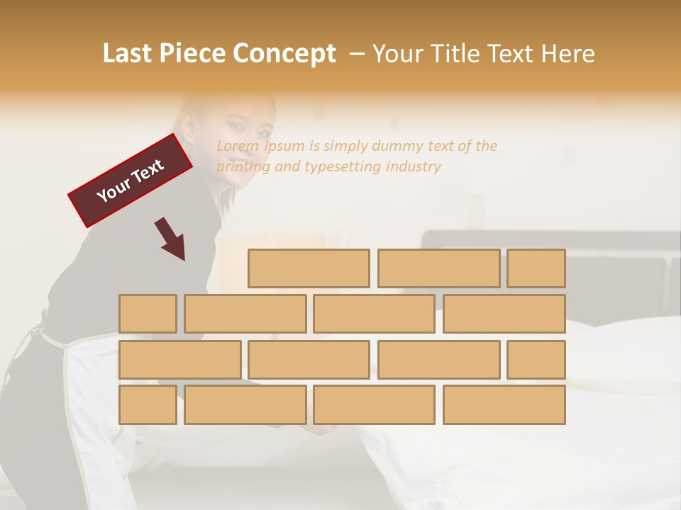 A Woman Is Sitting On A Bed And Smiling PowerPoint Template