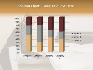 A Woman Is Sitting On A Bed And Smiling PowerPoint Template