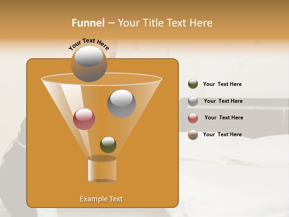 A Woman Is Sitting On A Bed And Smiling PowerPoint Template