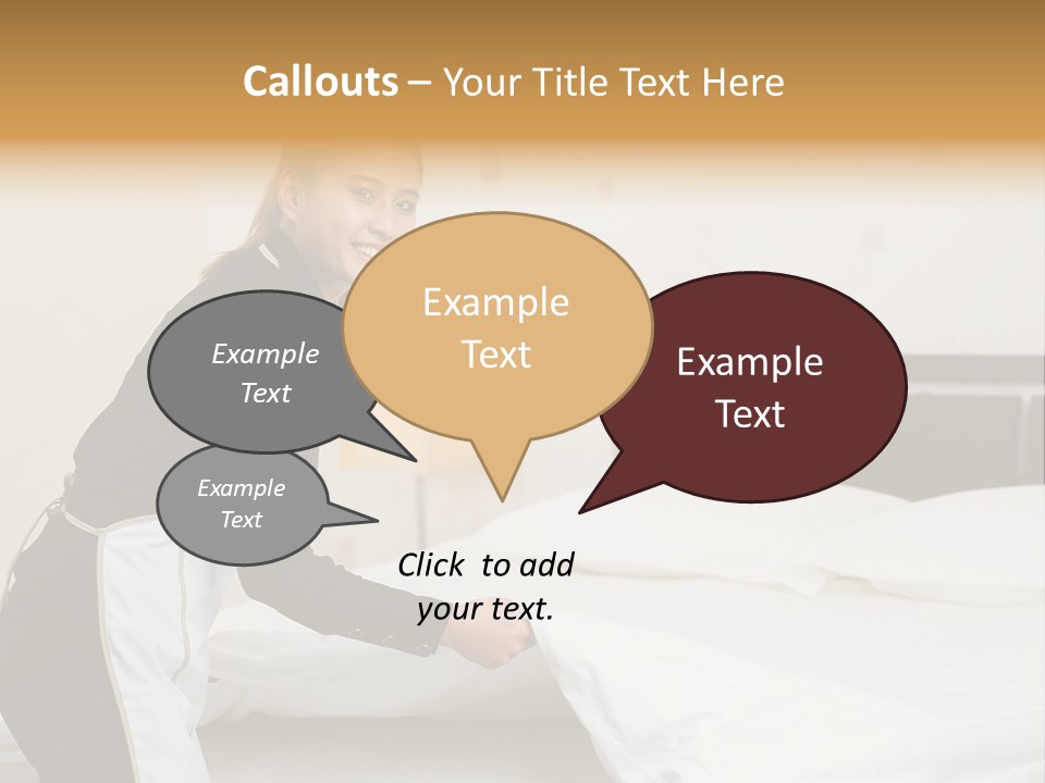 A Woman Is Sitting On A Bed And Smiling PowerPoint Template