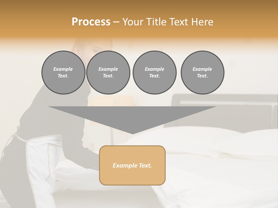 A Woman Is Sitting On A Bed And Smiling PowerPoint Template