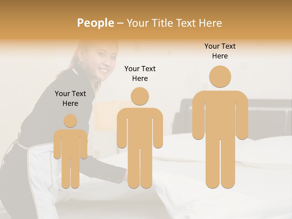 A Woman Is Sitting On A Bed And Smiling PowerPoint Template