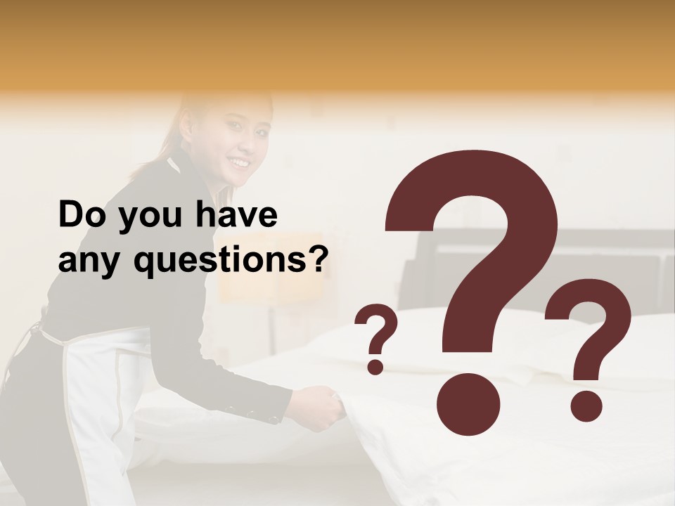 A Woman Is Sitting On A Bed And Smiling PowerPoint Template