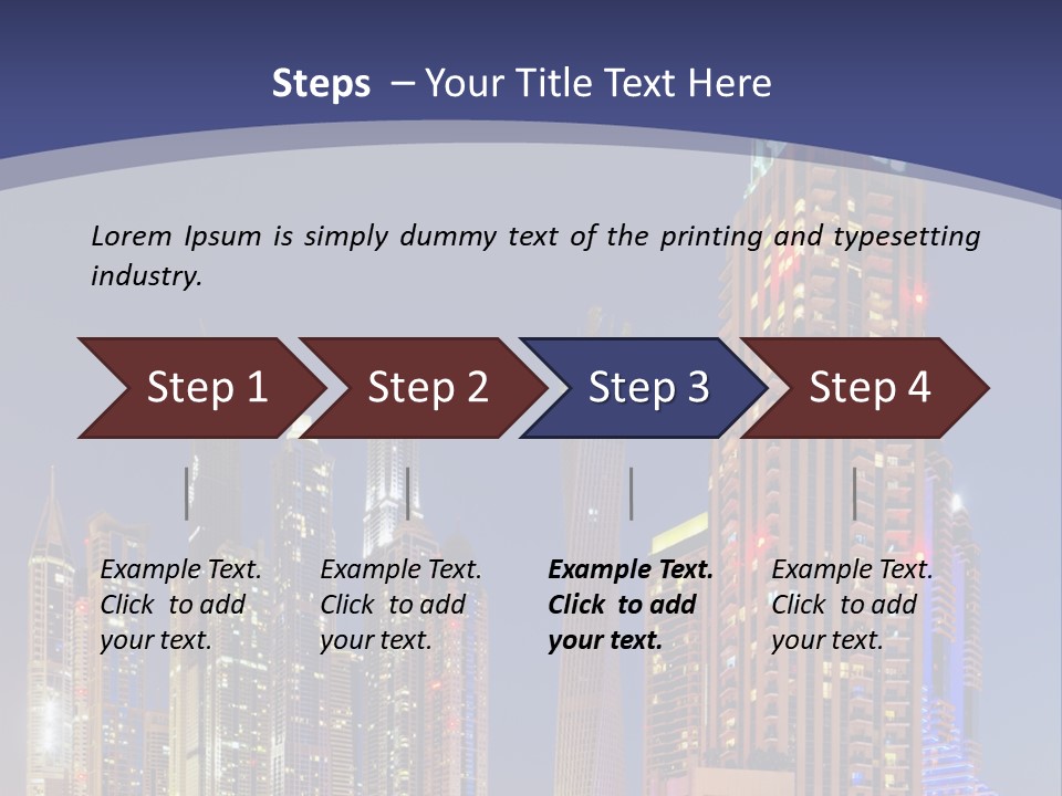 A City Skyline With Skyscrapers And Water At Night PowerPoint Template