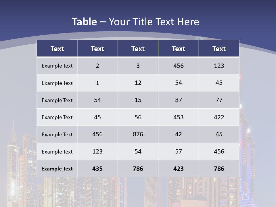 A City Skyline With Skyscrapers And Water At Night PowerPoint Template