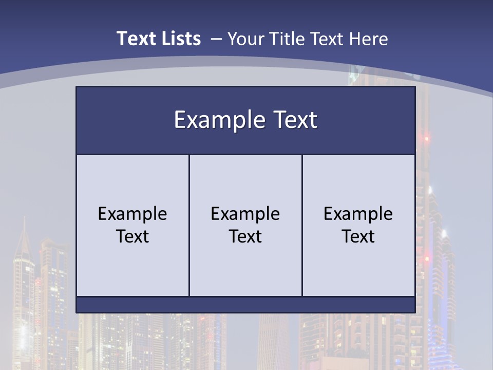 A City Skyline With Skyscrapers And Water At Night PowerPoint Template