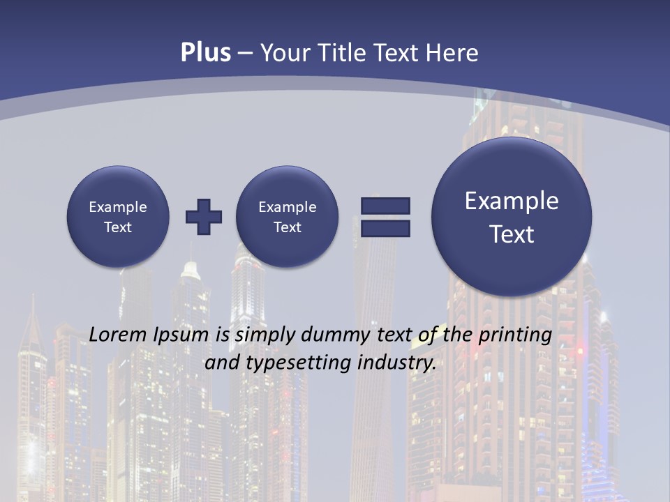 A City Skyline With Skyscrapers And Water At Night PowerPoint Template