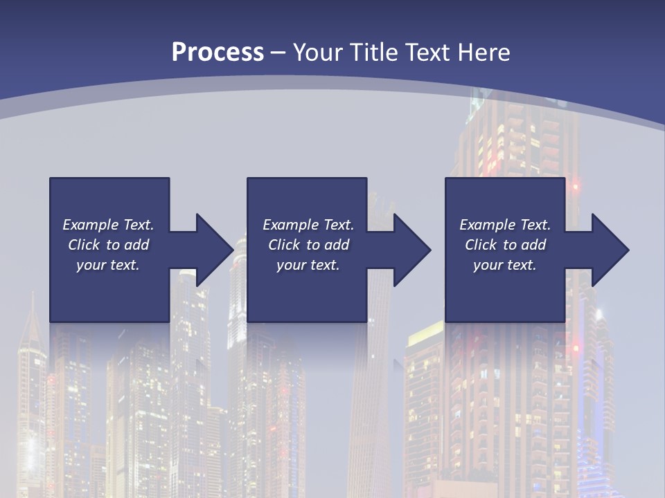A City Skyline With Skyscrapers And Water At Night PowerPoint Template