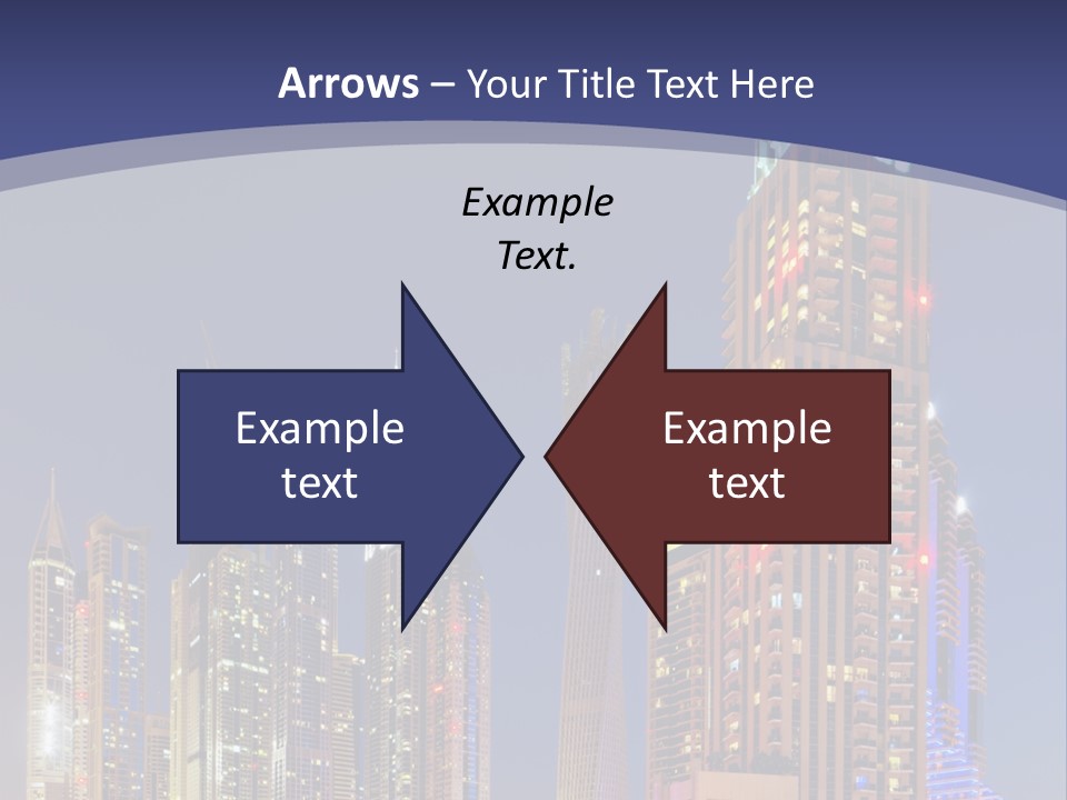 A City Skyline With Skyscrapers And Water At Night PowerPoint Template
